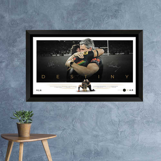 Penrith Panthers 2021 Destiny Dual Signed Print Framed