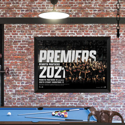 2021 Premiers Penrith Panthers Sportsprint Framed
