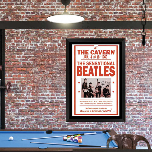 The Beatles – Pete Best Signed Cavern Club Poster Framed