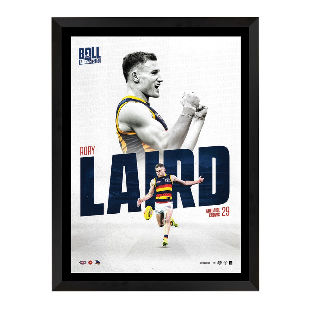Adelaide Crows Ball Magnet Rory Laird Collectors Edition Print Framed