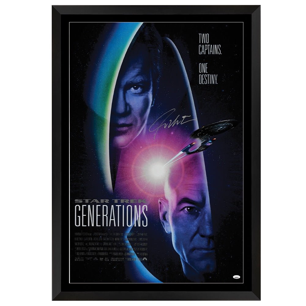Star Trek Generations William Shatner Signed Movie Poster - JSA Certified Framed