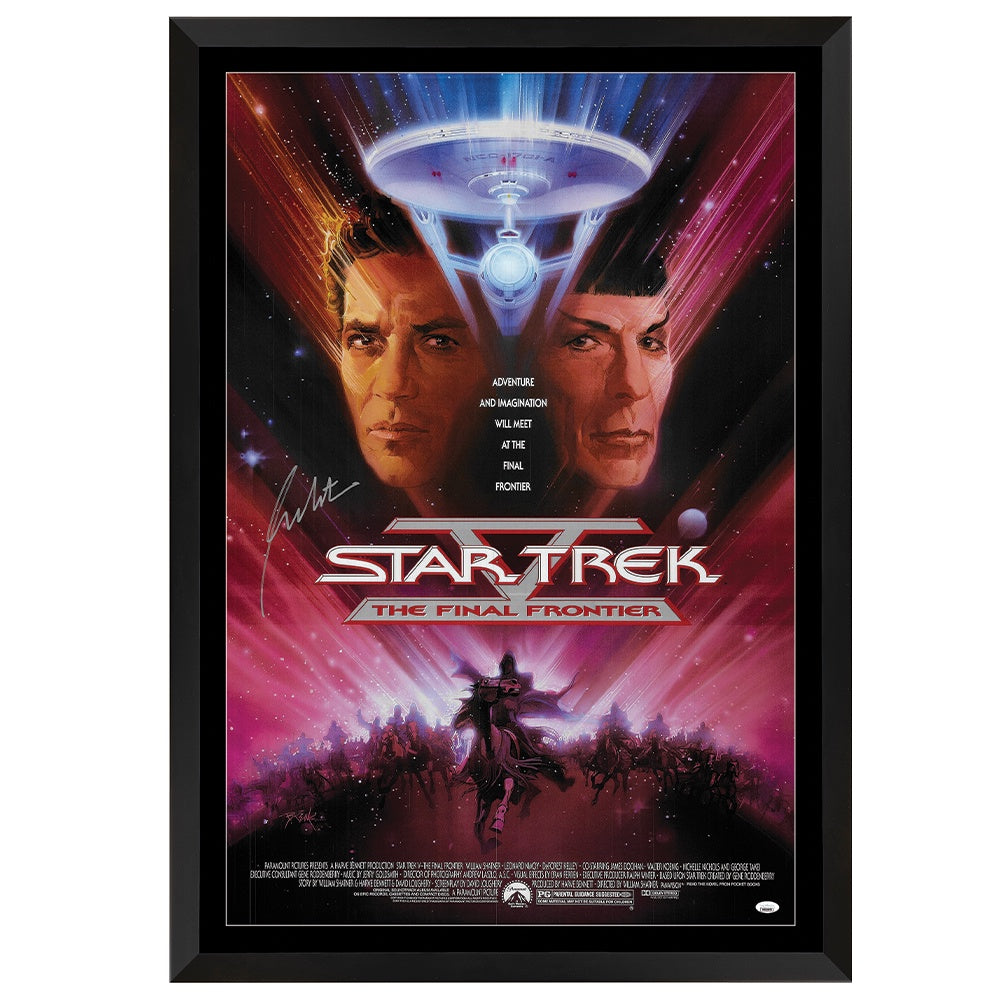 Star Trek: The Final Frontier William Shatner Signed Movie Poster - JSA Certified Framed
