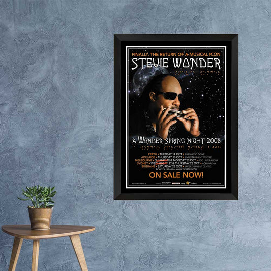 Stevie Wonder A Wonder Spring Night 2008 Tour Poster Framed