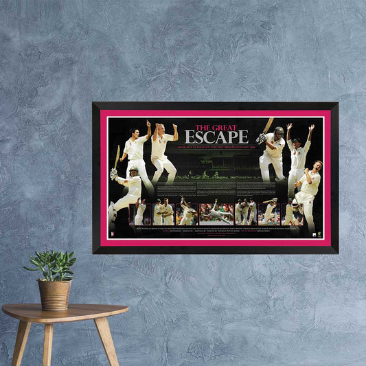Australian Cricket The Great Escape Print Framed