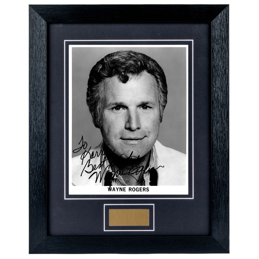 Wayne Rogers Personally Signed Personalised 8 x 10 Photograph Framed