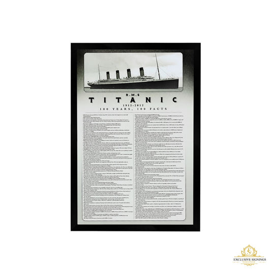 Titanic 100 Years Facts Poster Framed