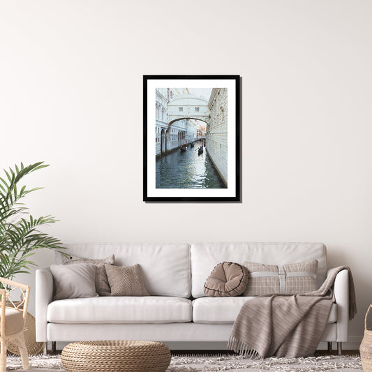Venice Canal Print Black Framed