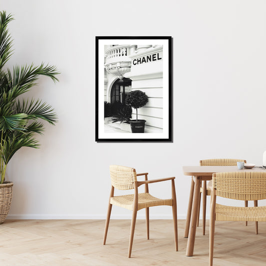 Chanel Boutique Print Large Black Framed