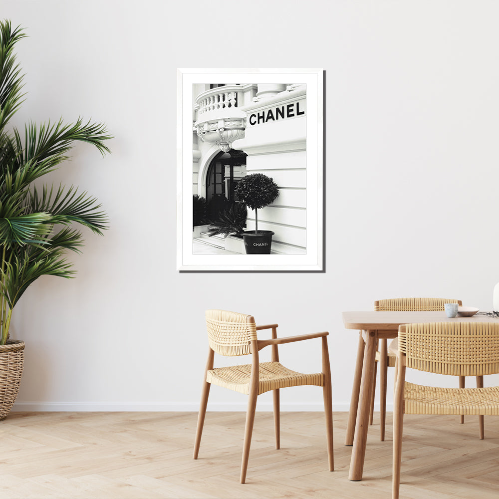 Chanel Boutique Print Large Black Framed
