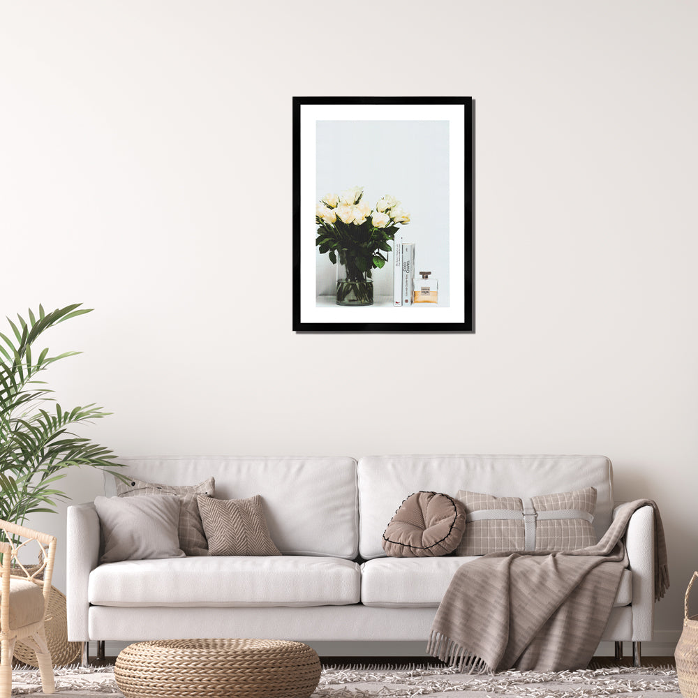 Coco Chanel Print White Framed