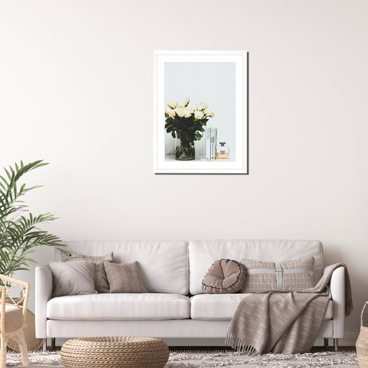 Coco Chanel Print White Framed