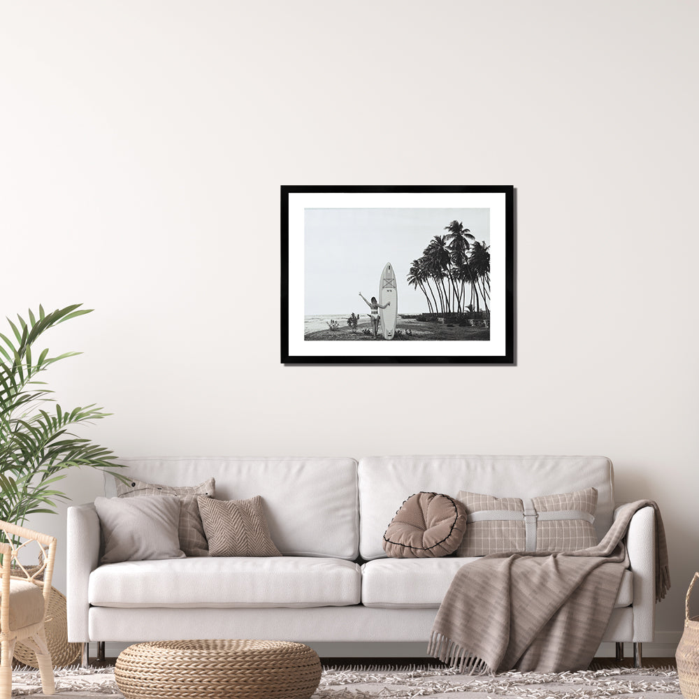 Chanel Surf Print White Framed