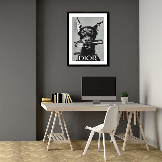 Dior Doberman Print Black Framed
