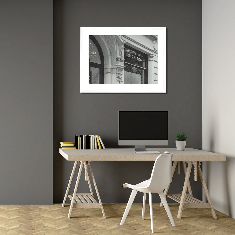Louis Vuitton Print Black Framed