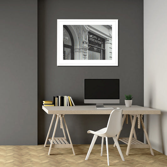 Louis Vuitton Print White Framed