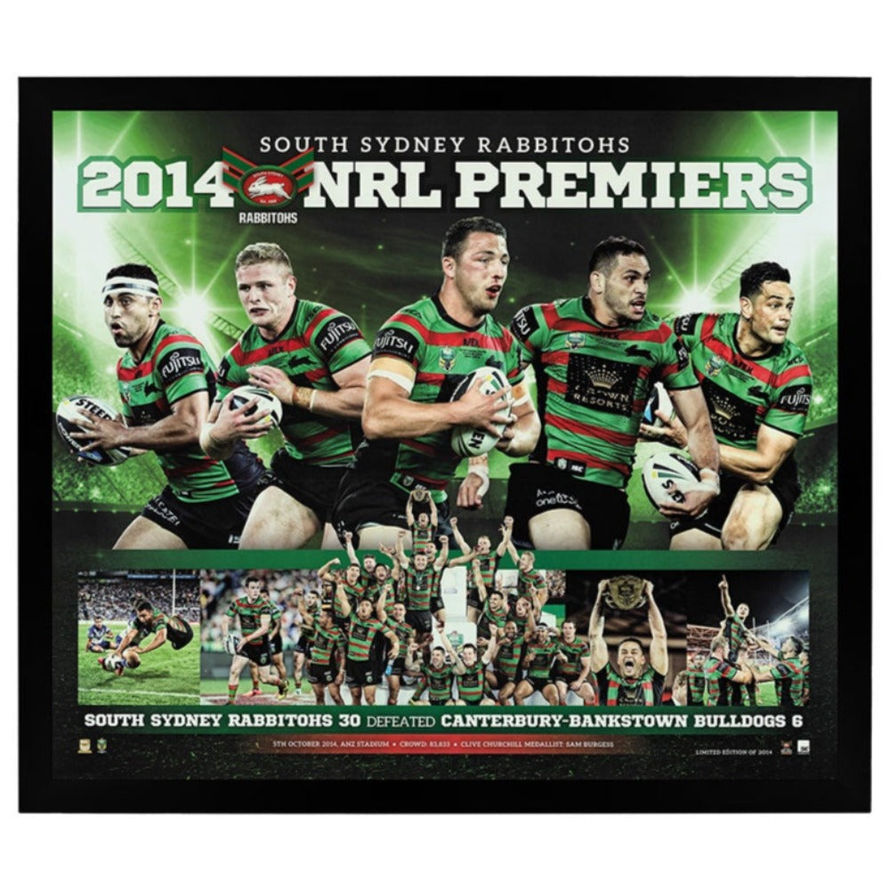 South Sydney Rabbitohs 2014 Premiership Large Sportsprint Framed