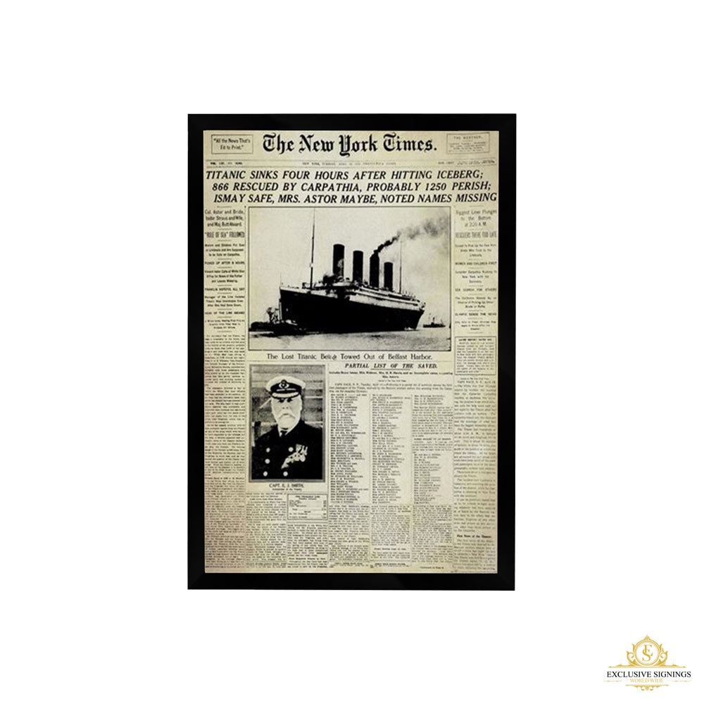 Titanic New York Times Poster Framed