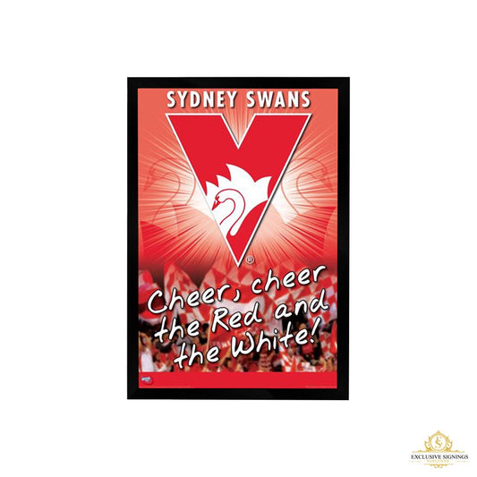 AFL Sydney Swans Logo Poster Framed
