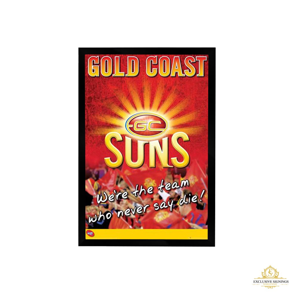 AFL Gold Coast Suns Logo Poster Framed