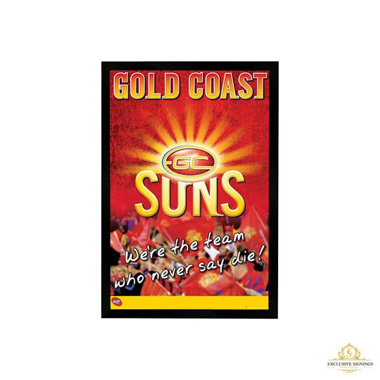 AFL Gold Coast Suns Logo Poster Framed