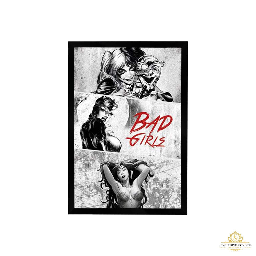 DC Comics - Bad Girls Black & White Poster Framed