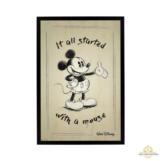 Mickey Mouse - It all started with a Mouse Poster Framed