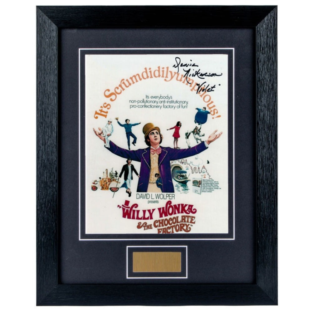 Denise Nickerson Willy Wonka Signed Framed Photo 1