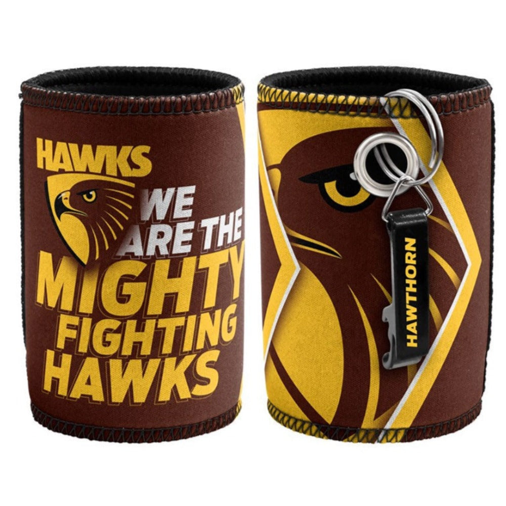 Hawthorn Hawks AFL Bottle Opener Keyring and Can Cooler Stubby Holder