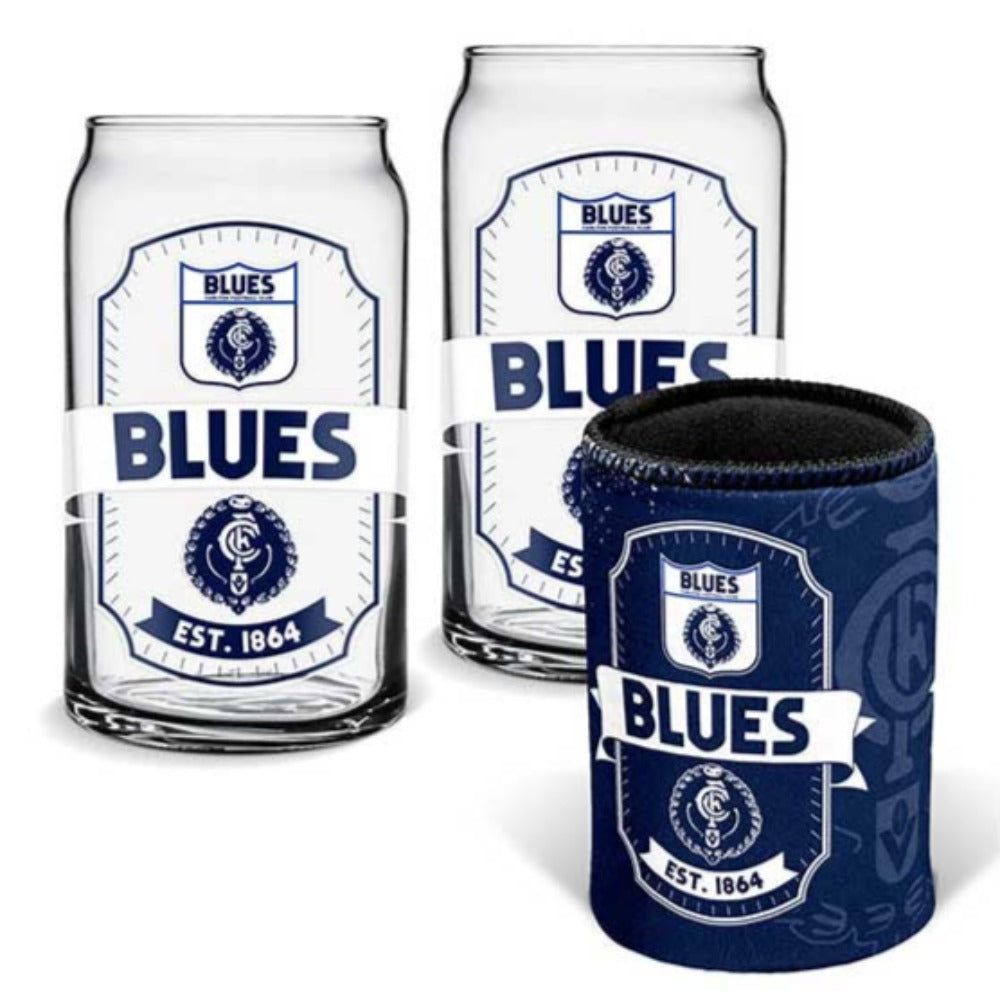 Carlton Set of 2 Can Shape Glasses & Can Cooler