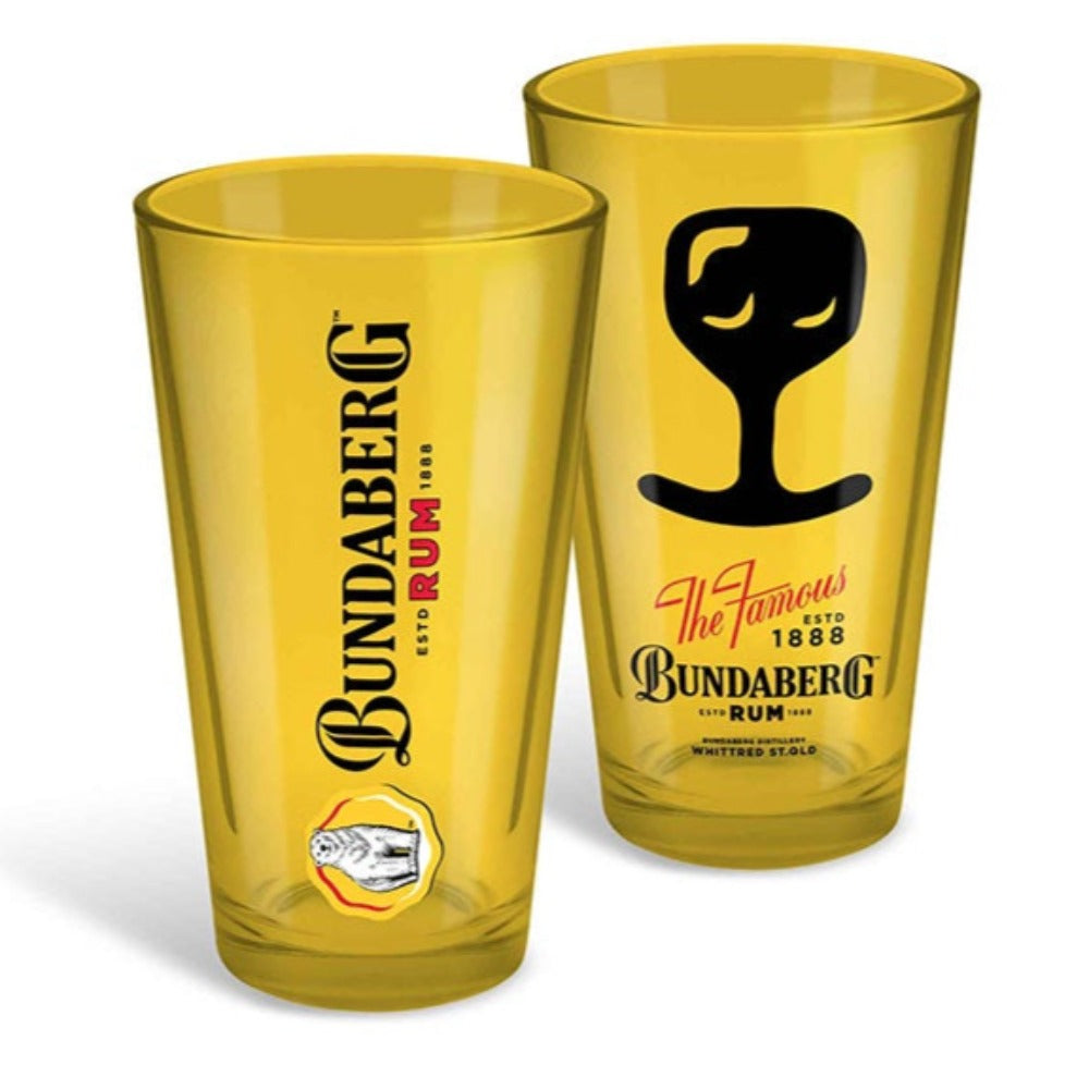 Bundaberg Rum S/2 Coloured Conical Glass