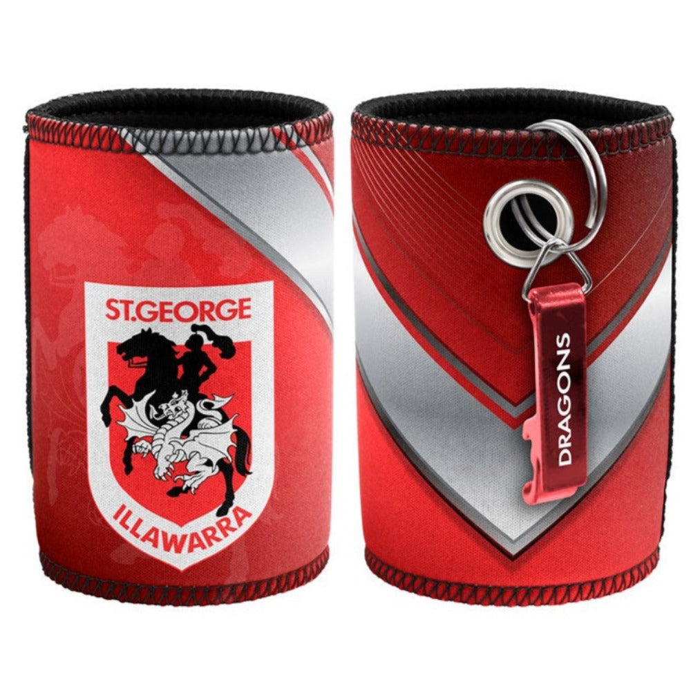 St Dragons NRL Bottle Opener Keyring and Can Cooler Stubby Hold