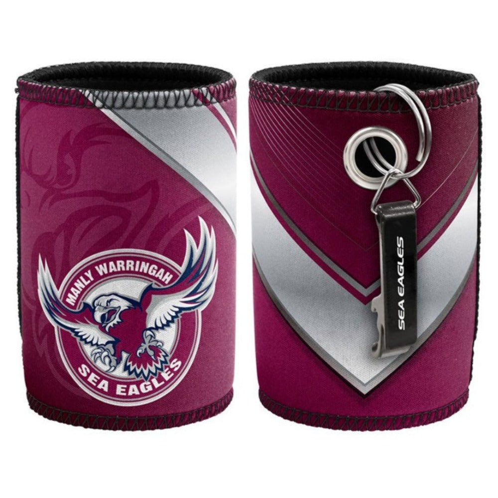 Manly Sea Eagles NRL Bottle Opener Keyring and Can Cooler Stubby Holder