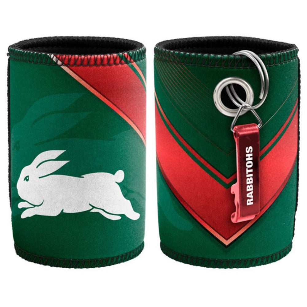 Sth Sydney Rabbitohs NRL Bottle Opener Keyring and Can Cooler Stubby Holder