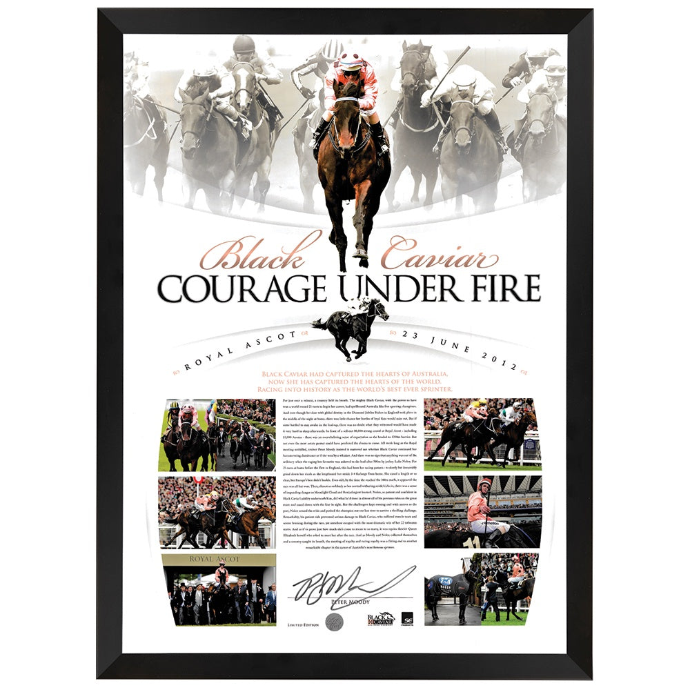 Black Caviar "Courage Under Fire" Print Framed