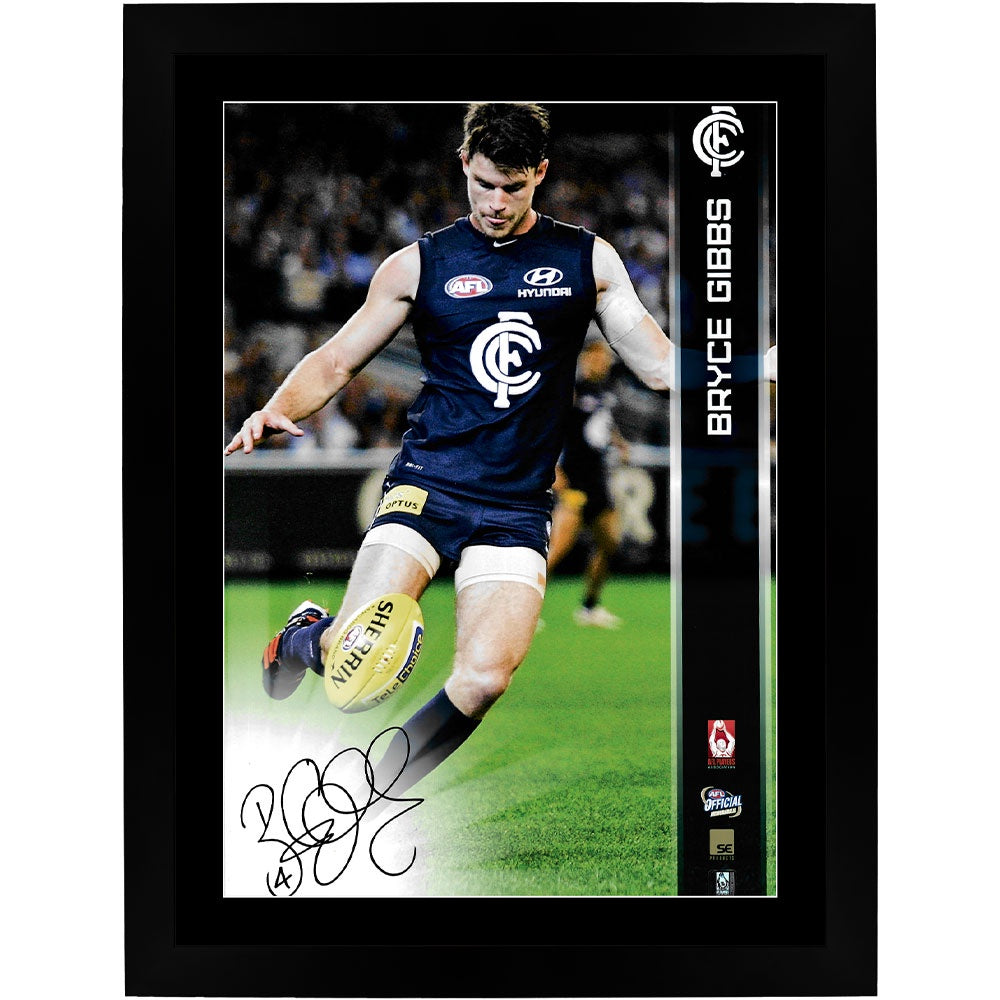 Carlton Blues Bryce Gibbs Action Photo Framed