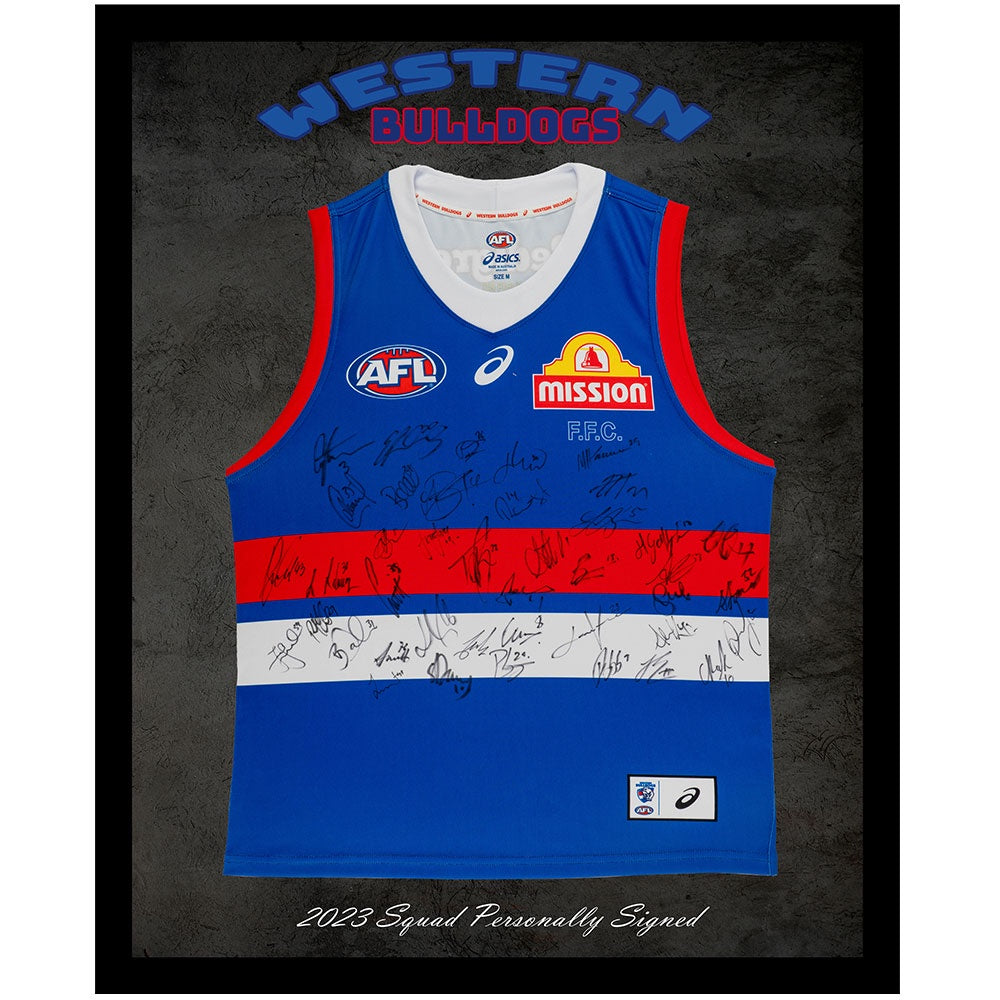 Western Bulldogs 2023 Team Signed Jersey Framed