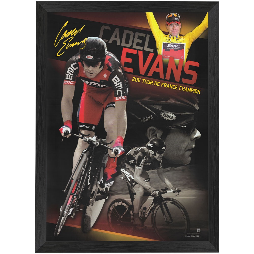 Cycling - Cadel Evans Tour De France 2011 Champion Sportsprint Framed