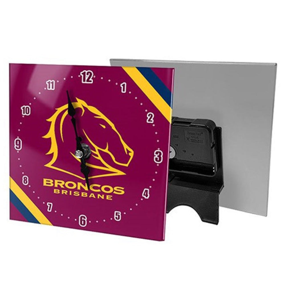 Brisbane Broncos Mini Glass Clock