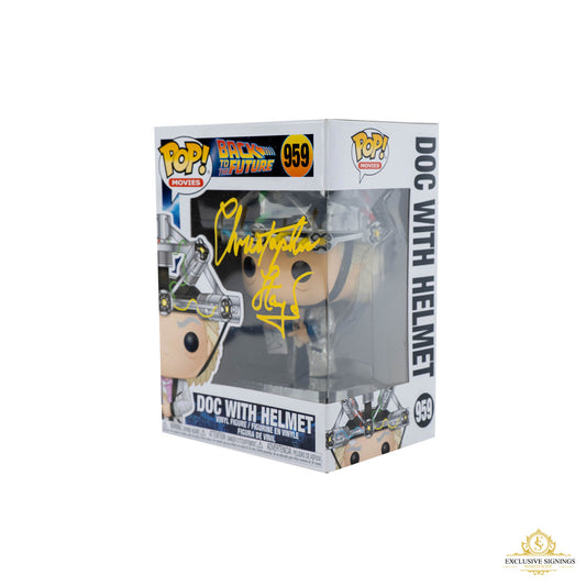Christopher Lloyd Back To The Future Doc With Helmet #959 Autographed Pop Vinyl