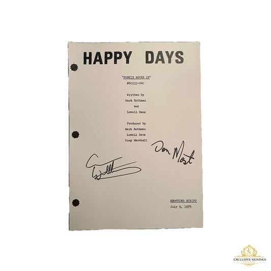 Don Most and Anson Williams Happy Days Fonzie Moves In Signed Script
