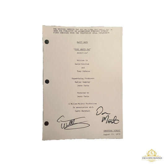 Don Most and Anson Williams Happy Days Fonzie Meets Kat Signed Script