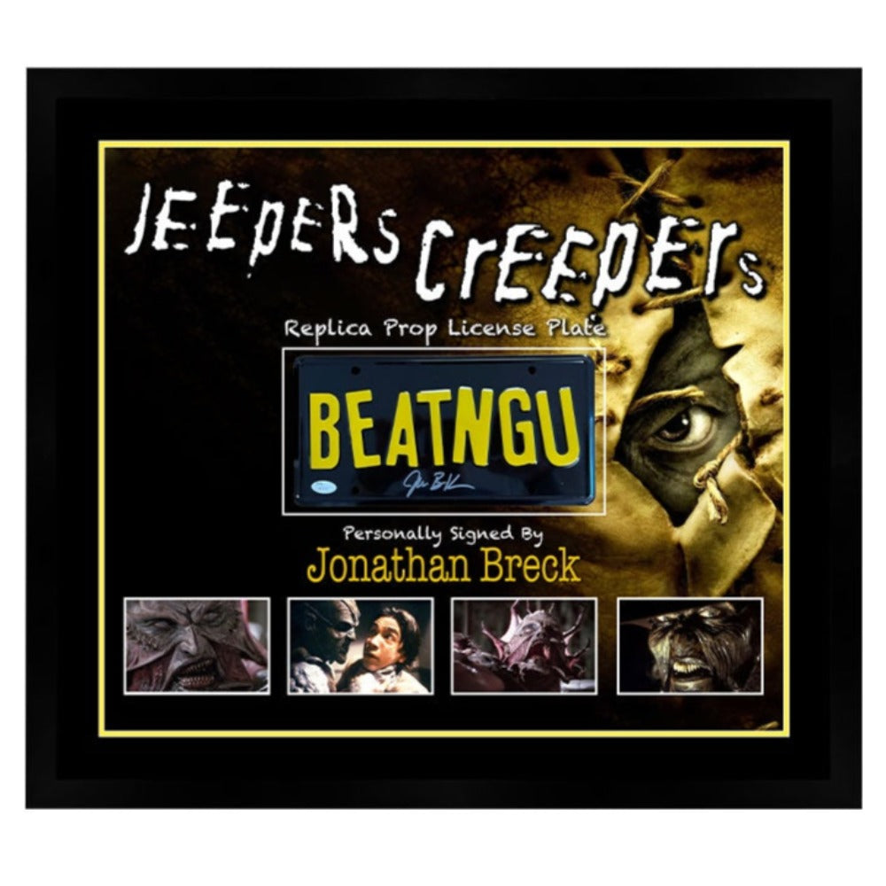 Jonathan Breck Jeepers Creepers Signed License Plate Framed exclusivesignings