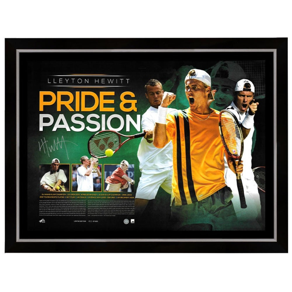 Lleyton Hewitt Signed "Pride & Passion Framed Print