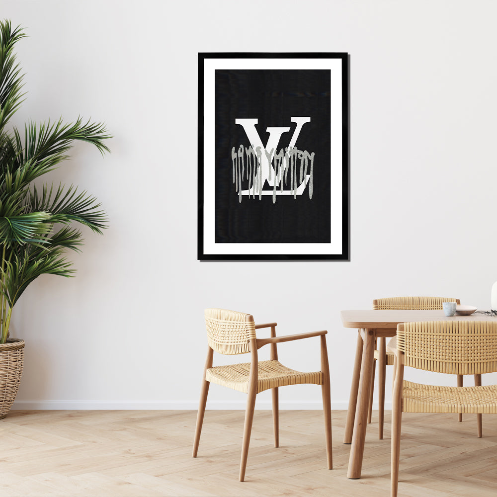 Louis Vuitton Drip Large Print White Framed