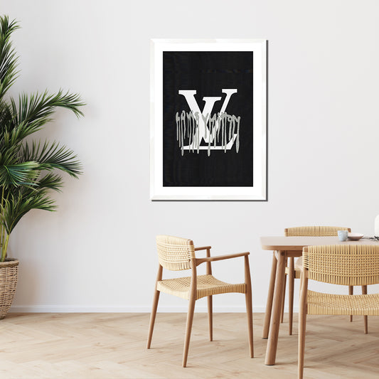 Louis Vuitton Drip Large Print White Framed