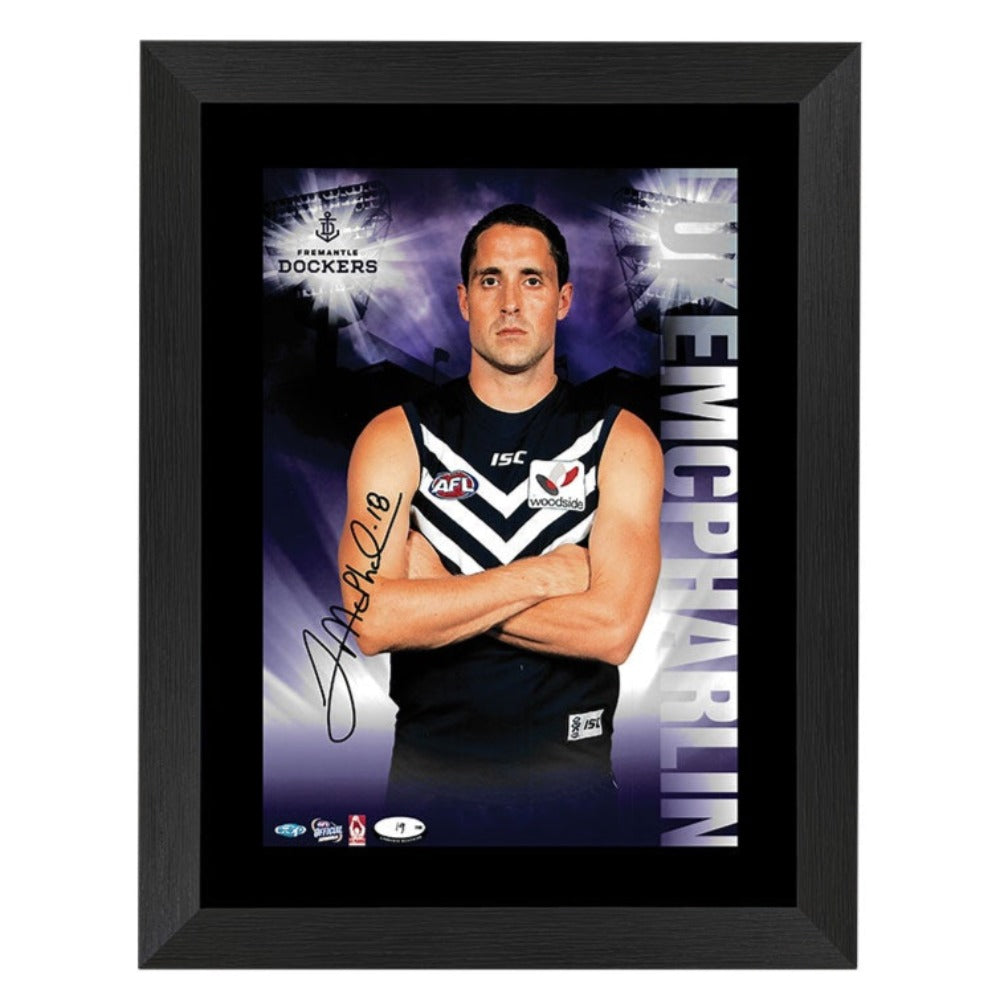 Fremantle Dockers Luke McPharlin Signed Hero Shot Framed