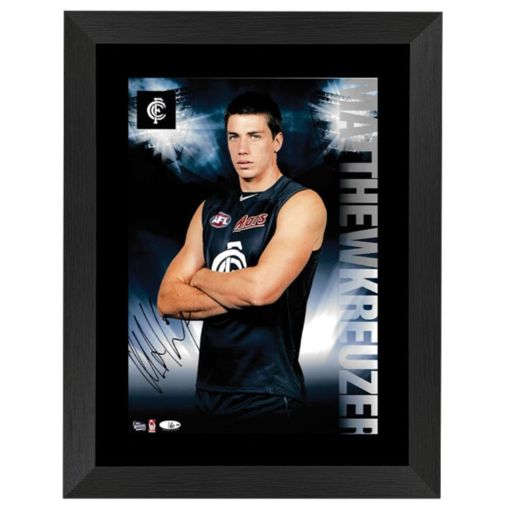 Matthew Kreuzer - Carlton Blues Signed Framed Star Print