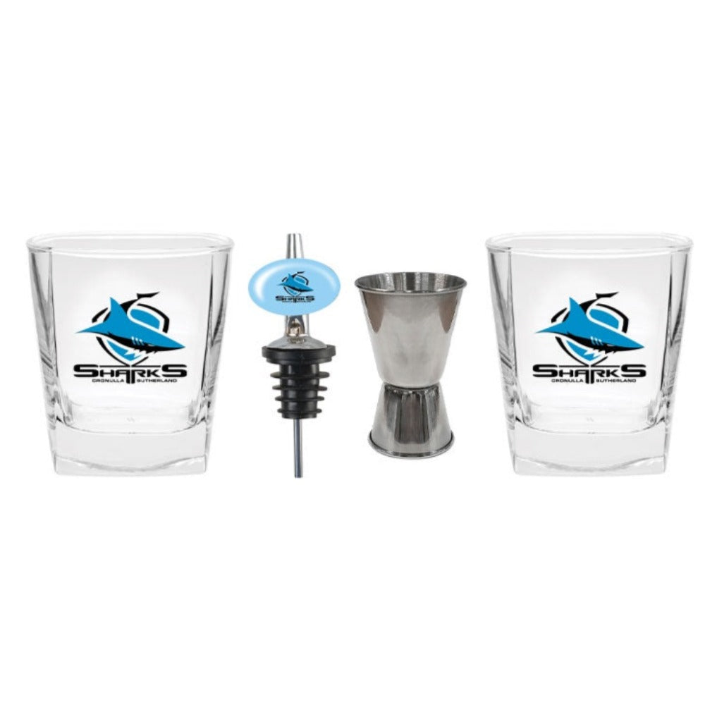 Cronulla Sharks 2 Glasses Jigger & Pourer