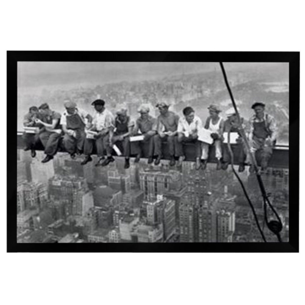 Lunch On A Skyscraper Poster Framed
