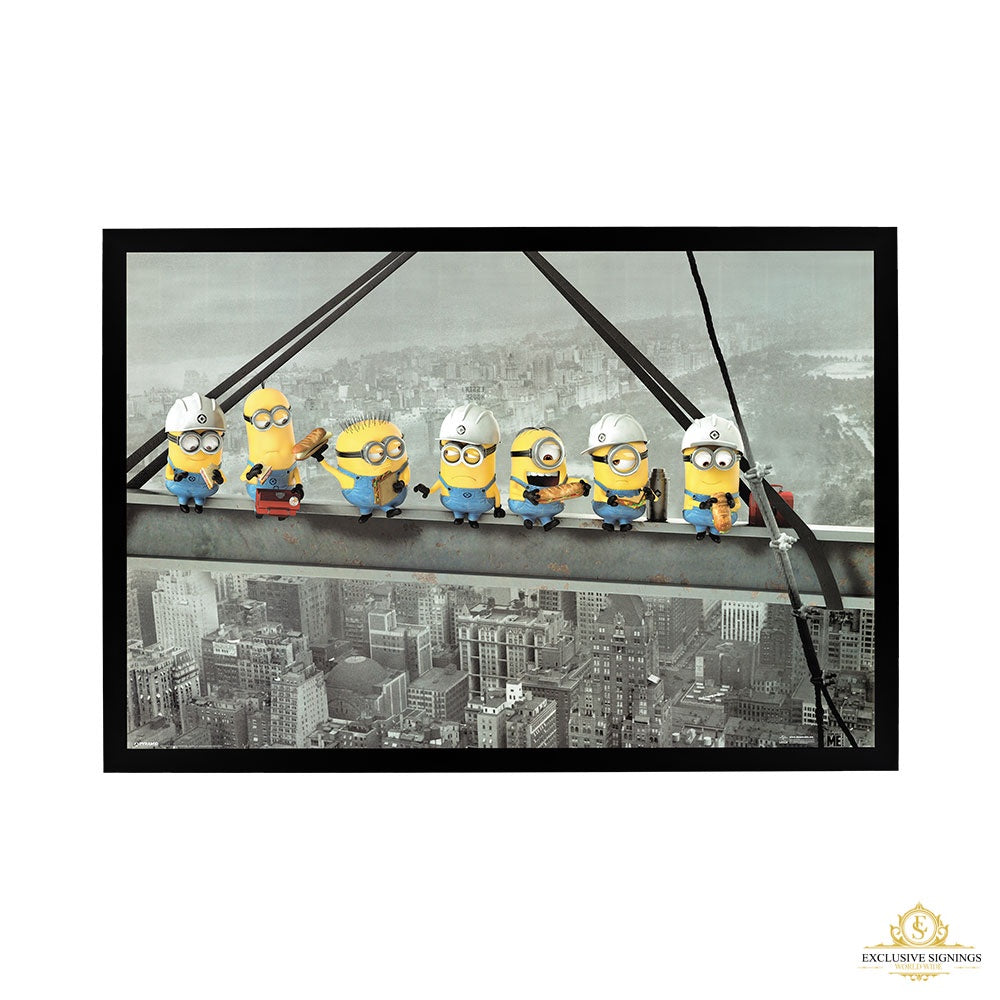 Despicable Me - Minions Lunch On A Skyscraper Poster Framed